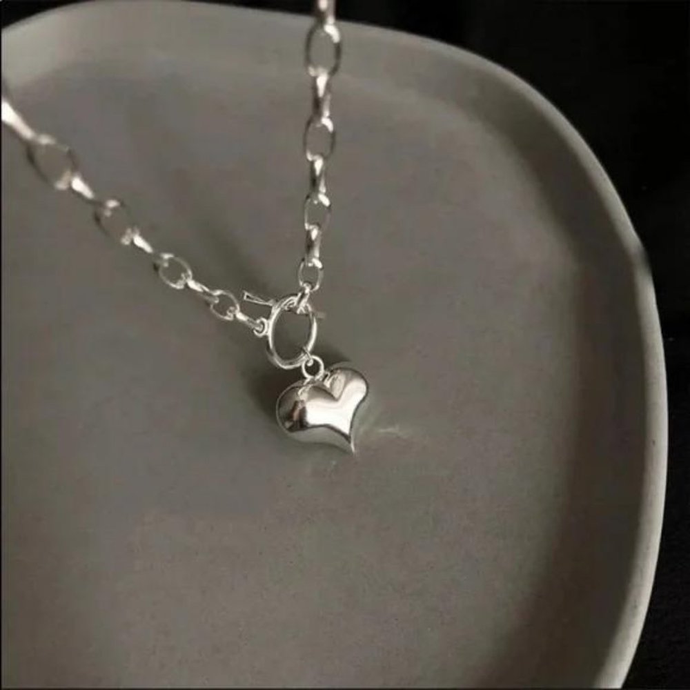 18” LOVE HEART 925 STERLING SILVER NECKLACE, NICE NECKLACE, CUTE NECKLACE. - Picture 4 of 7